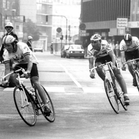 Cykelrytterne Jørgen Bo Petersen, John Carlsen og Bjørn Slangerup under Stjerneløbet 1988