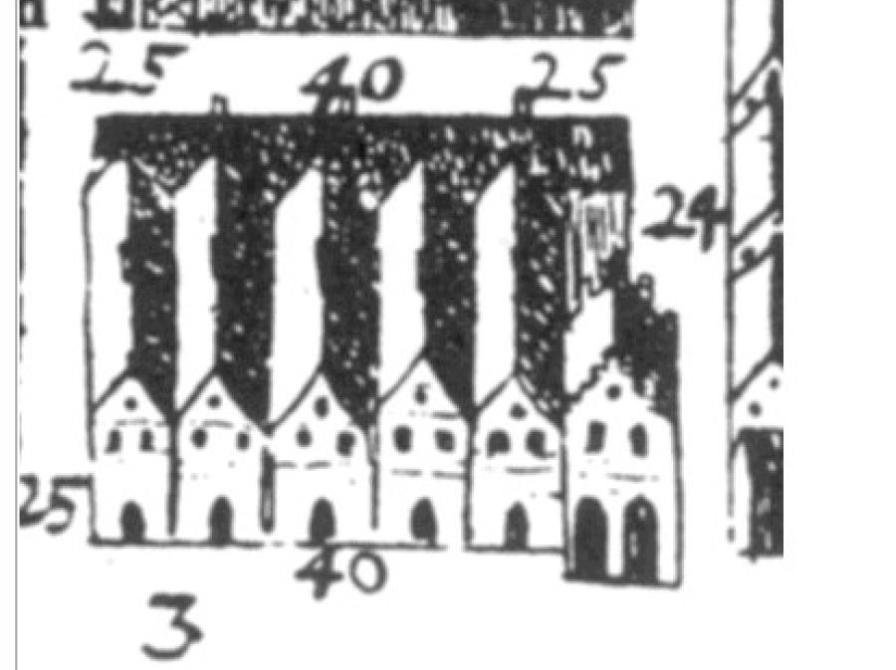 Resens kort over Roskilde, 1766, detalje